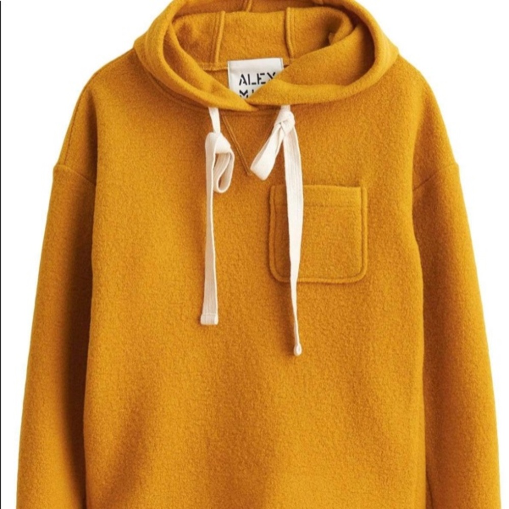 EUC Alex Mill Boiled Wool Pocket Hoody- BLUE, XS